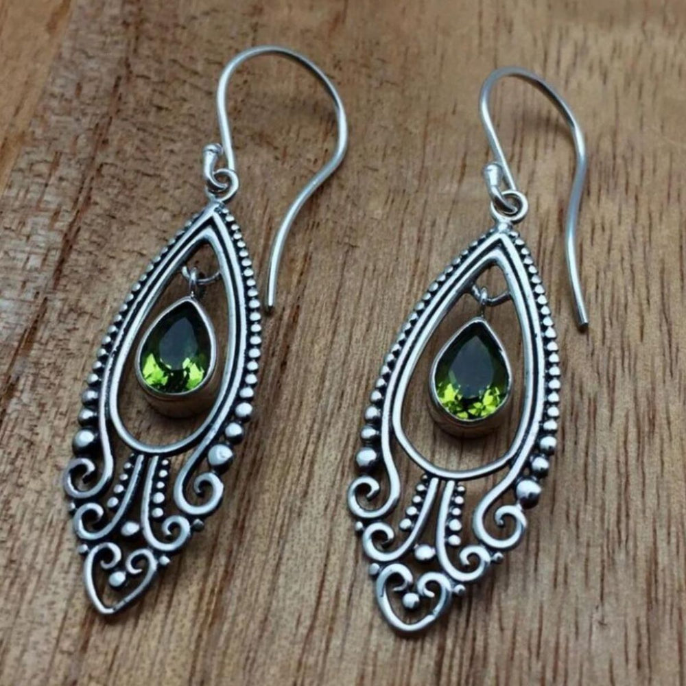 Dangling Peridot Earrings