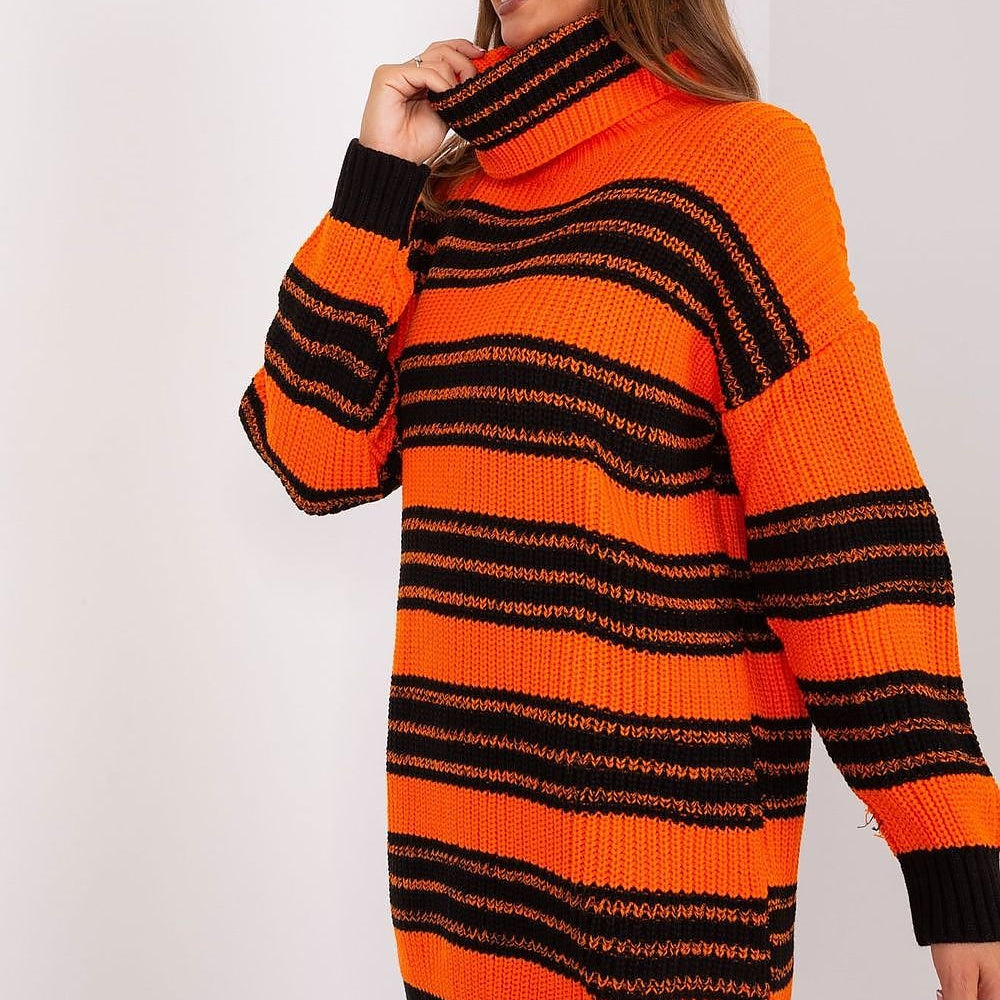 
                      
                        Striped Oversized Turtleneck Sweater Dress
                      
                    