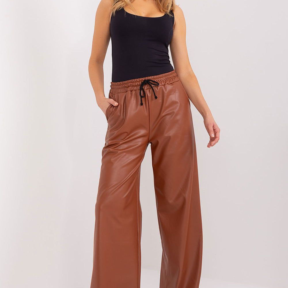 Eco-Leather Insulated High-Waist Pants