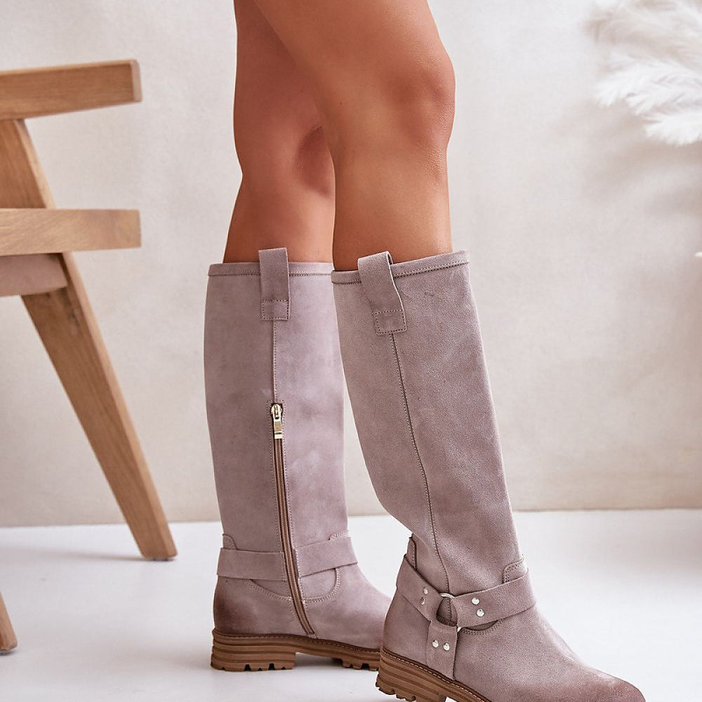 Stylish Knee-High Suede Boots