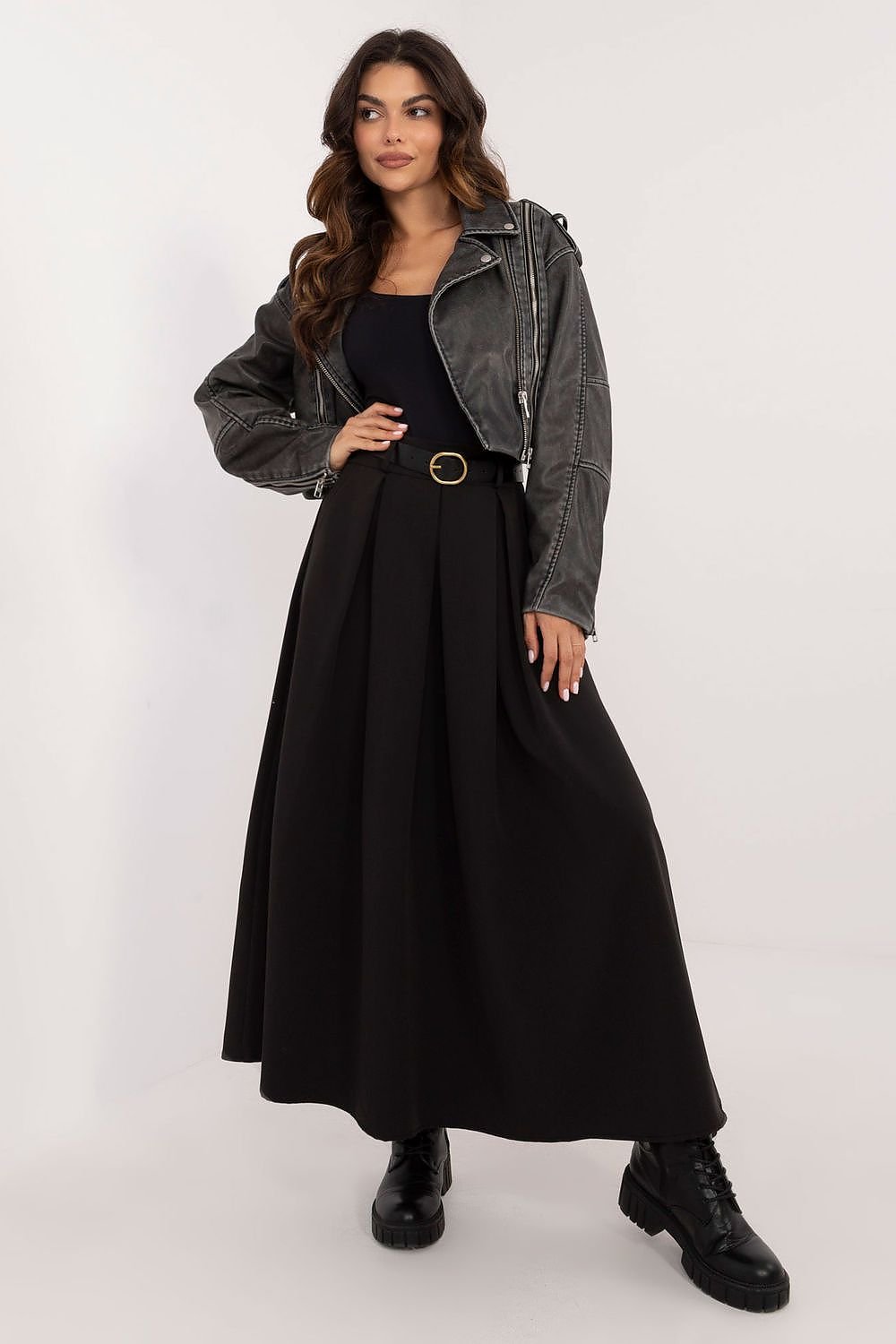 Flattering Maxi Skirt With Adjustable Waist Belt