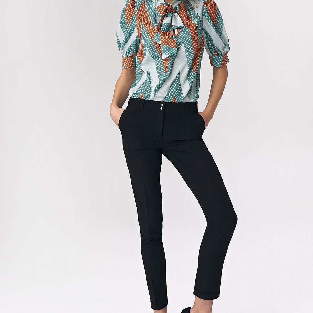 
                      
                        Viscose Bound Neckline Blouse
                      
                    