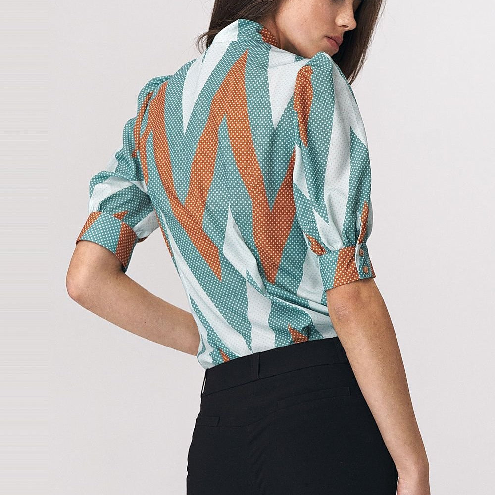 
                      
                        Viscose Bound Neckline Blouse
                      
                    