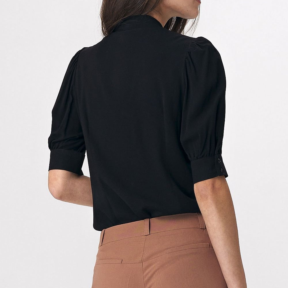 
                      
                        Viscose Bound Neckline Blouse
                      
                    