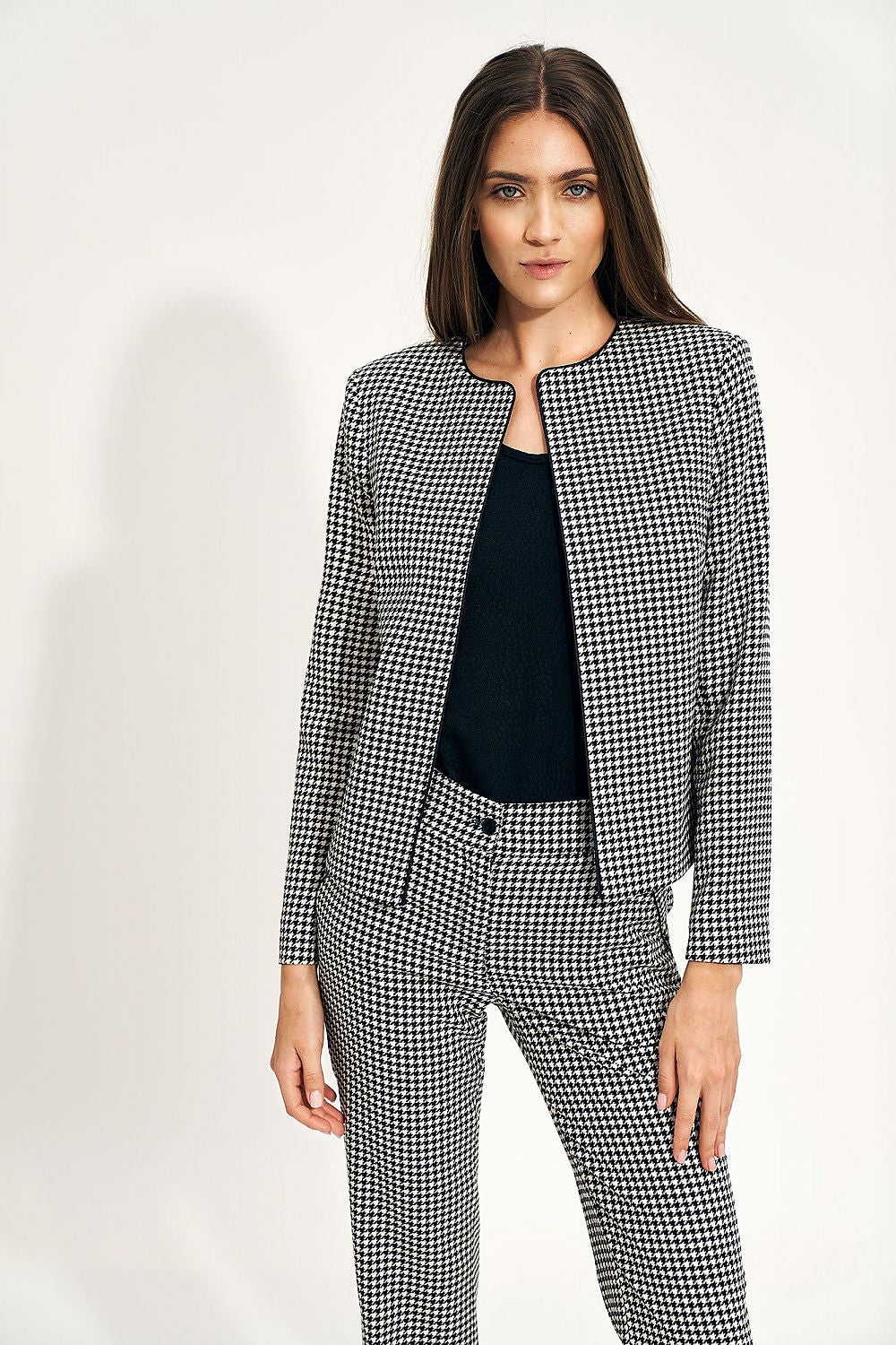 Minimalist Peplite Pattern Blazer - Versatile Office Elegance