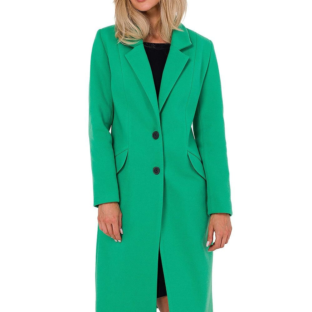 Metropolitan Elegance Two-Button Fleece Coat