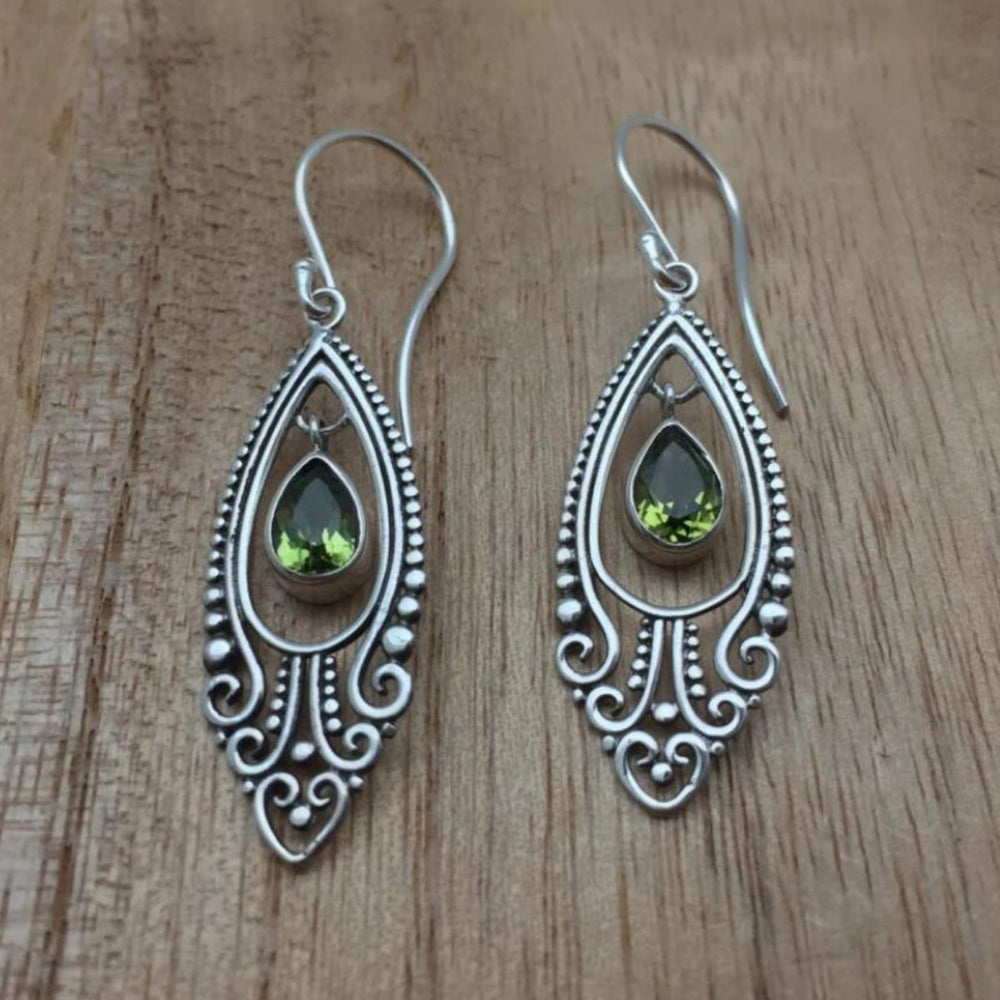 Dangling Peridot Earrings