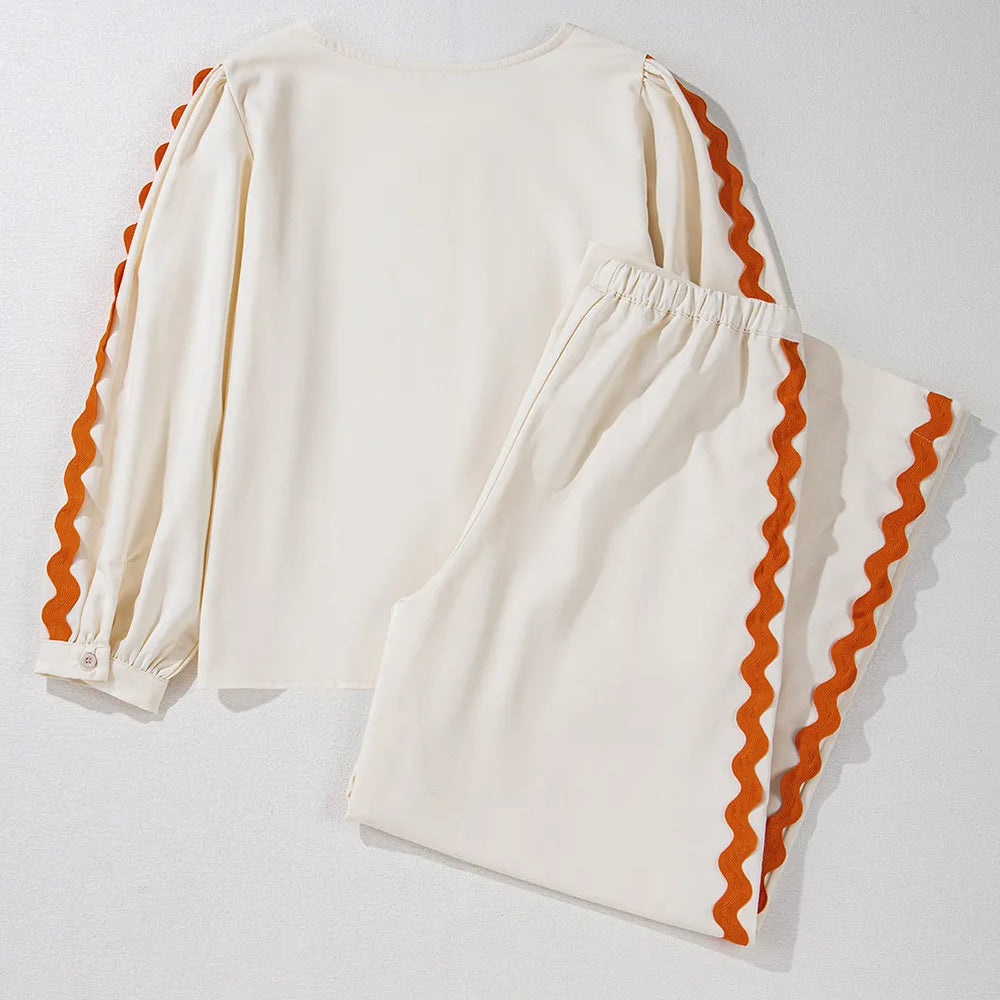 
                      
                        Round Neck Long Sleeve Top and Drawstring Pants Set
                      
                    